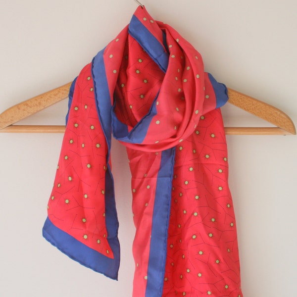 Foulard Carré Nautique Vintage - Rouge/Blanc/Bleu Marine - Style Marin Rétro