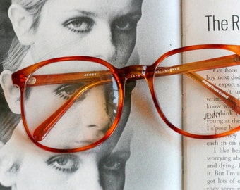 Vintage JACKIE O Glasses..new old stock. classic. groovy. twiggy. mod. retro glasses. librarian. secretary. woodstock. oversized