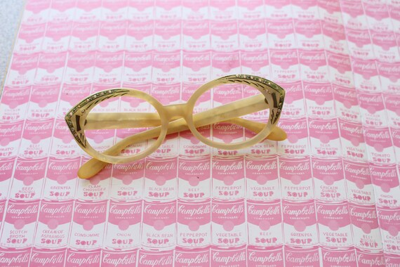 1950s 1960s Vintage CAT EYE Glitter Glasses.vinta… - image 2