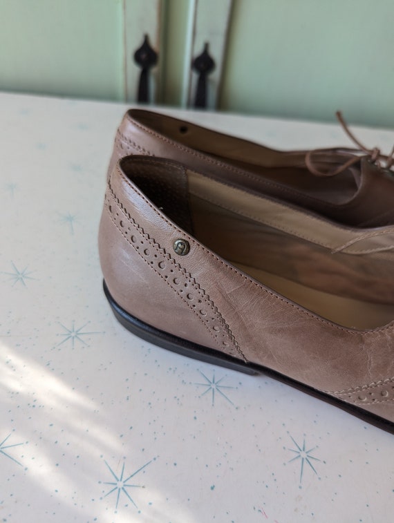 1980s Vintage ETIENNE AIGNER Tan Leather Loafers.… - image 6