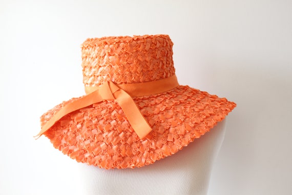 Vintage The Orange Floppy Straw Hat...straw hat. … - image 3