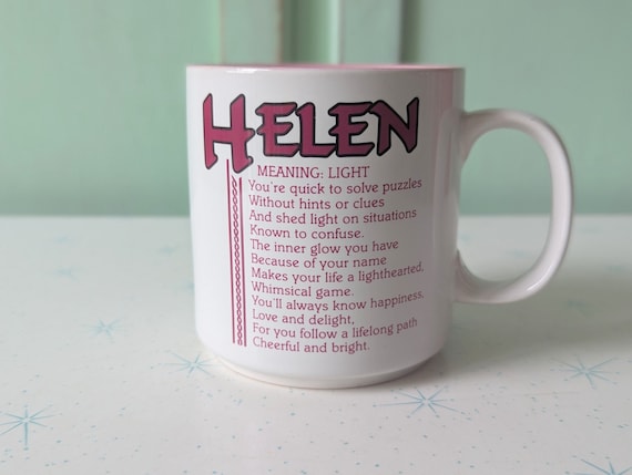 1980s Vintage HELEN Coffee Mug..letter H. Retro. Name. Coffee. Tea.  Drink. Serving. Kitsch. Shabby. Home Decor. Mother. Grandma. Gift -   Canada