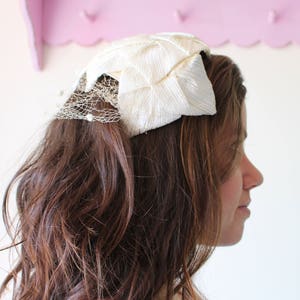 Vintage 1960s Lace Tulle Hat: Dreamy Wedding Bride Costume
