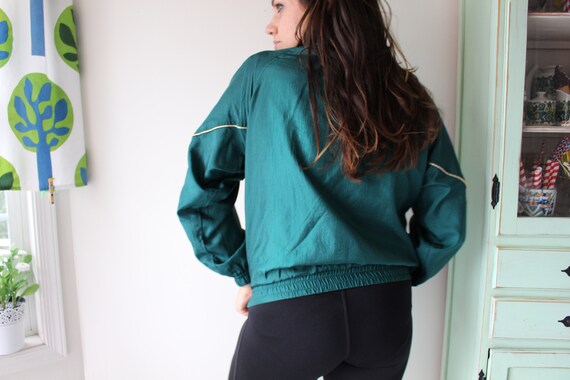 1980s GREEN Jacket..size medium large..colorful. … - image 4