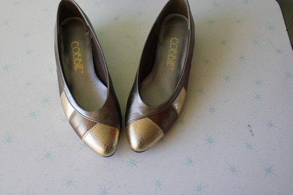 1980s Gold Silver Glam Rocker Fancy Heels.size 6 … - image 2