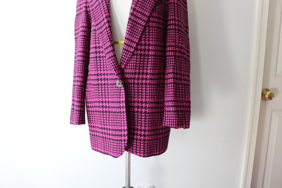 Vintage 80s 1990s Fun Pink Checkered Jacket.....s… - image 2