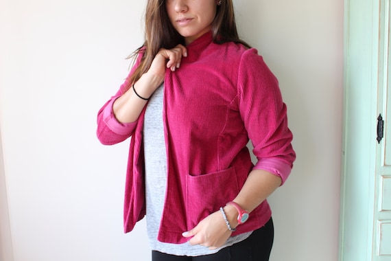 Veste Velours Côtelé Rose Et Marine Fille Taille 4T Old Navy - Ancien Modèle, Occasion Très Bon état