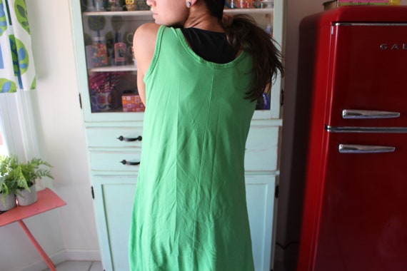 Vintage LIME GREEN Day Dress....size medium large… - image 8