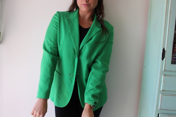 Vintage Green Blazer Jacket.....size medium large… - image 3