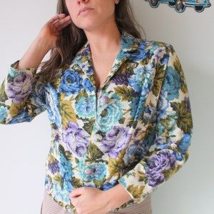 Vintage Floral Blazer: 1960s Mod Style, Size Small/Medium