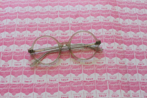 Vintage MOD Round Unisex Eyeglasses...rare. clear… - image 1