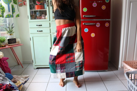 Vintage PATCHWORK Hippie Quilt Skirt....womens sm… - image 3