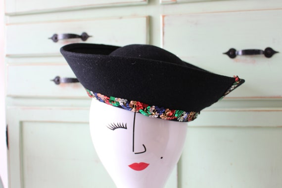 Vintage Mid Century Hat....wool hat. church. gran… - image 3