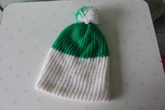 1980s NOS New Old Stock Beanie...hat. green. retr… - image 3