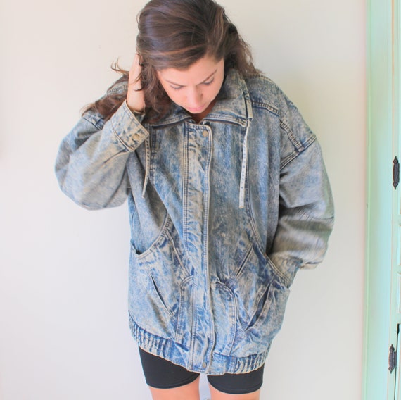 1980s STEFANO Designer Acid Jean Jacket....large Xlarge 