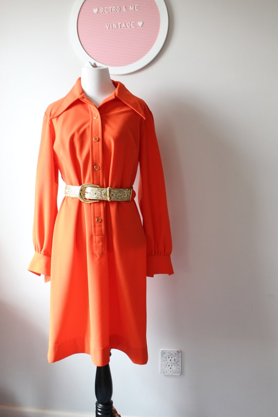 Vintage GROOVY 1970s Dress...size large womens...… - image 3