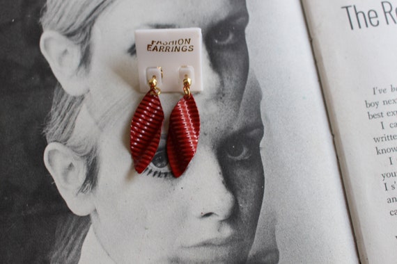 80s RED GLAM Earrings..costume. 1980s glam. sexy.… - image 4