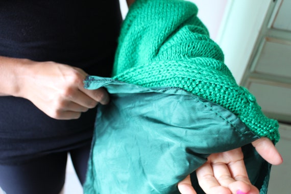 SALE//// Vintage School Girl A line Green Knit Sk… - image 6