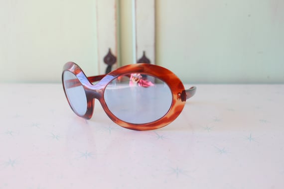 Vintage MOD DISCO Sunglasses...oversized. leopard… - image 1