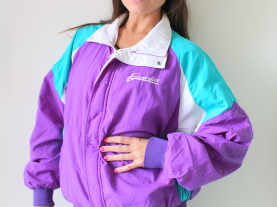 1980s RAINBOW Jacket...colorful. bright. retro. pu
