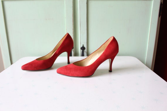 Vintage NINE WEST Leather Heels...size 6.5 womens… - image 6