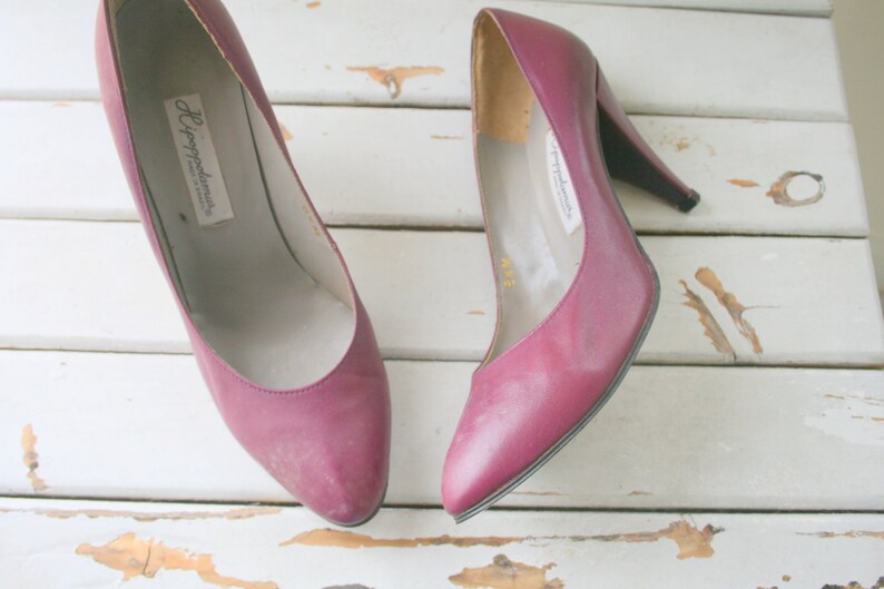 purple designer heels