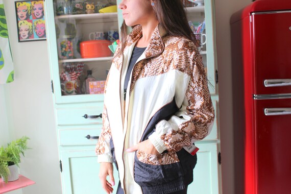 1990s Animal Print Jacket.....snake print. sporty.
