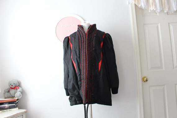 1980s RED Black Coat Jacket.....large. unisex. me… - image 6