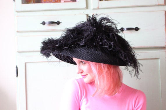 Vintage Mid Century Hat.....big fancy hat. made i… - image 1