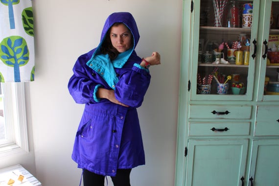 1980s PURPLE BLUE MESH Jacket....size medium larg… - image 2