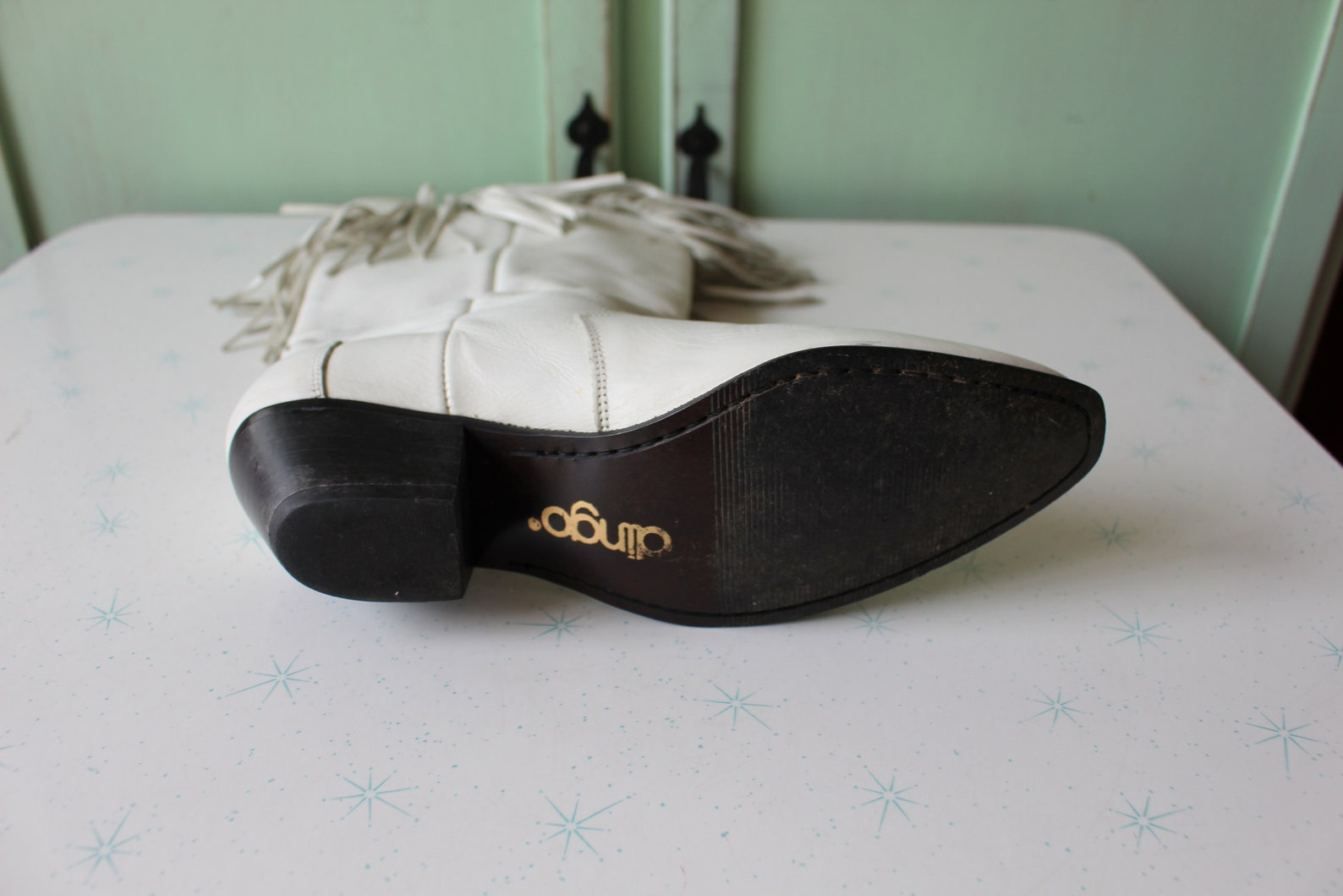 Vintage Dingo White FRINGE Boots...size 6 7 Womens...calf Etsy