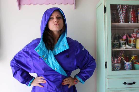 1980s PURPLE BLUE MESH Jacket....size medium larg… - image 3