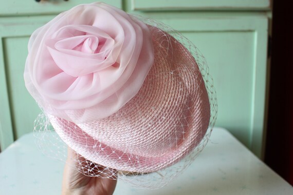 Vintage Pink DREAM Hat......straw hat. church. ho… - image 4