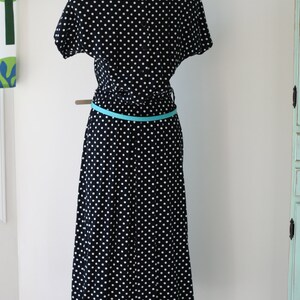 1980s POLKA DOTS Black and White Day Dress...party. Garden - Etsy