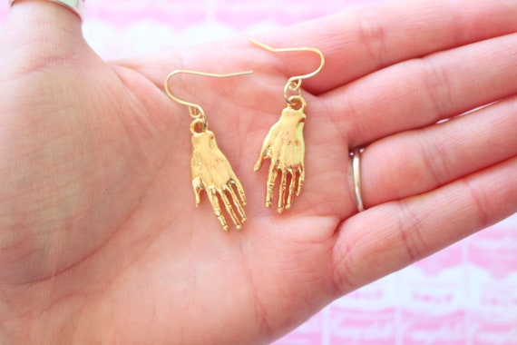 Buy The HAND Earrings horror. Zombie. Space Craft. Retro
