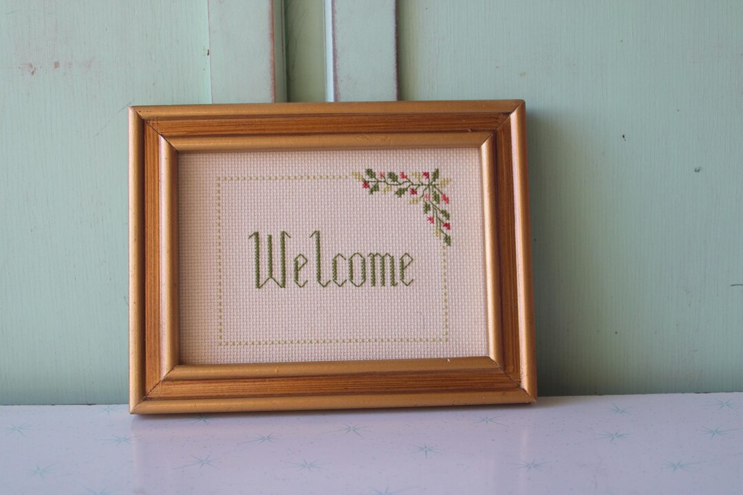 1970s Vintage WELCOME Sign......flower. Wall Hanging. Retro Housewares ...