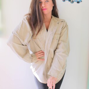 Vintage 90s Redhead Tan Jean Shirt: Mens XL Cotton Button Down