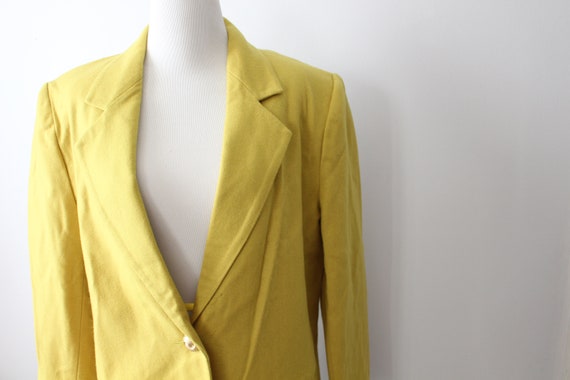 Vintage GREEN Yellow Blazer Jacket.....size large… - image 3