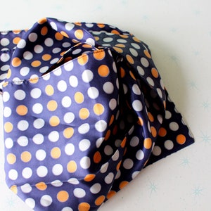 Vintage AMAZING Polka Dot Scarf....retro scarf. mod. twiggy. head. neck. groovy. disco. gogo. yellow. blue. orange. autumn. indie. fancy.