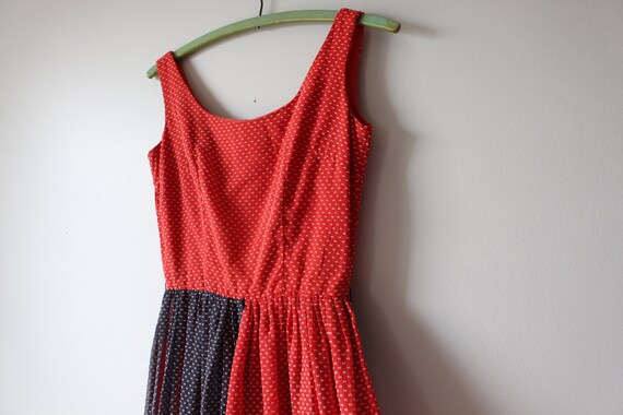 1960s Vintage GARDEN PARTY Checkered Sleeveless D… - image 5