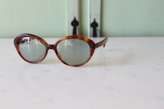 1970s Vintage Brown Big Mod Sunglasses.retro.colo… - image 3