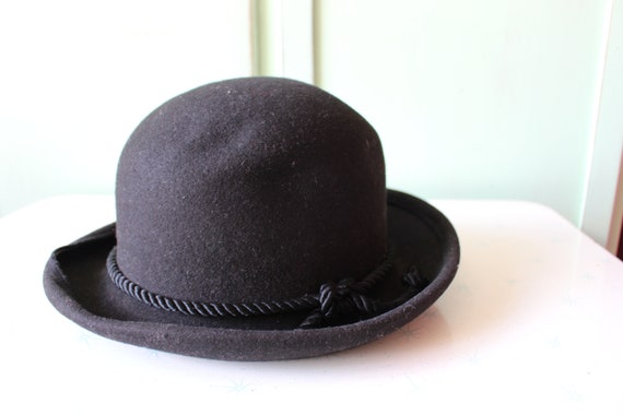 1980s Vintage BLACK  Hat...dapper. church. fancy.… - image 2