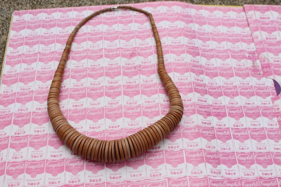 1980s Vintage Aztec Hippie NECKLACE......tan. nud… - image 2