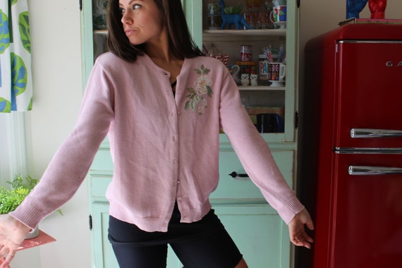 80s Ecuador Flower Knit cardigan 花 ビンテージ 90's Ecuador Knit Flower Sweater エクアドル ニット お花
