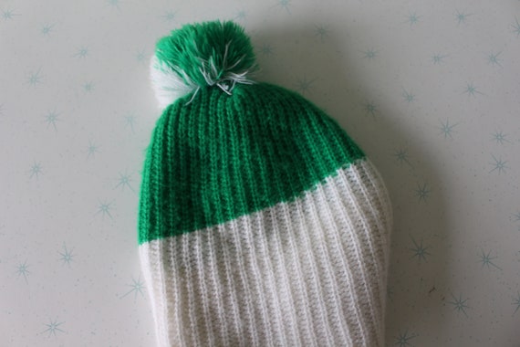 1980s NOS New Old Stock Beanie...hat. green. retr… - image 4