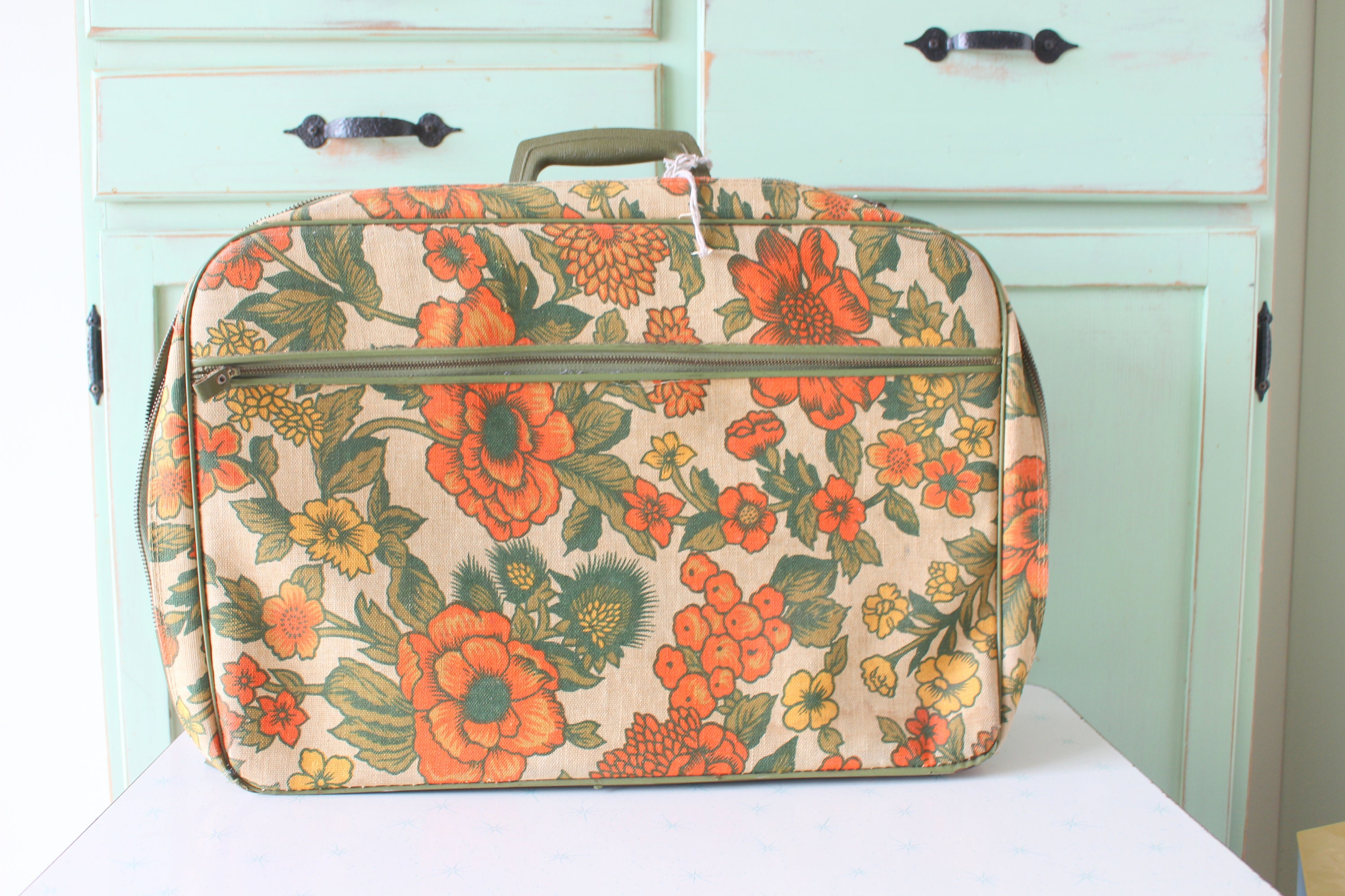 floral luggage bag