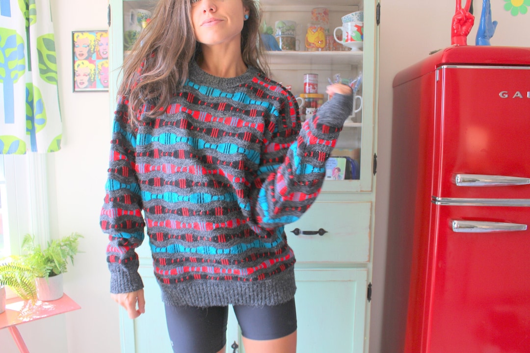 Maglione in acrilico RADICAL anni '90: pullover unisex retrò