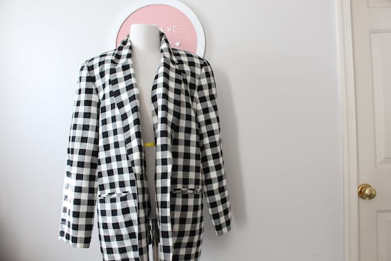 1980s CHECKERED Blazer Jacket...large. designer j… - image 2