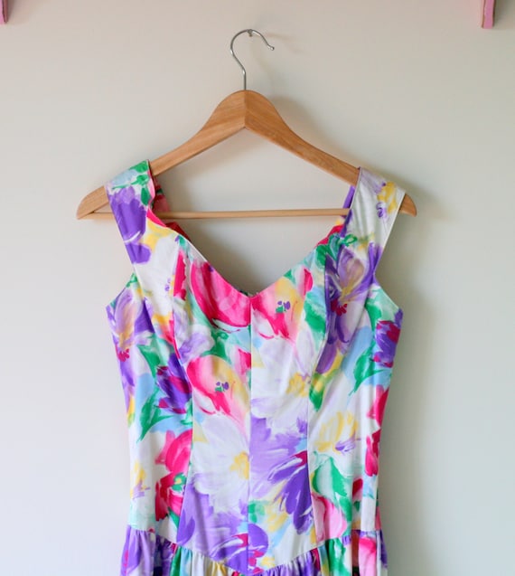 1980s Vintage DREAM FLORAL Garden Party Dress...sm