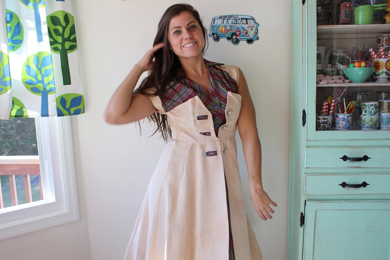 70s dress librarian twiggy nude 1960s dress tan retro medieval 1970s MARY TYLER MOORE Dress..size small to medium womens...gogo mod